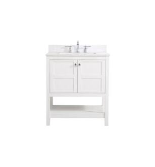 ARKA-E VF16430WH-BS Bathroom Vanity in White/Brushed Nickel