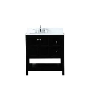 ARKA-E VF16432BK-BS Bathroom Vanity in Black/Brushed Nickel