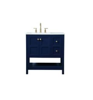 ARKA-E VF16432BL Bathroom Vanity in Blue/Gold
