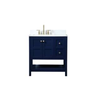 ARKA-E VF16432BL-BS Bathroom Vanity in Blue/Gold