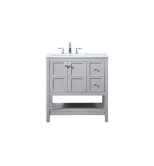 ARKA-E VF16432GR Bathroom Vanity in Grey/Brushed Nickel