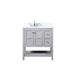 ARKA-E VF16432GR-BS Bathroom Vanity in Grey/Brushed Nickel