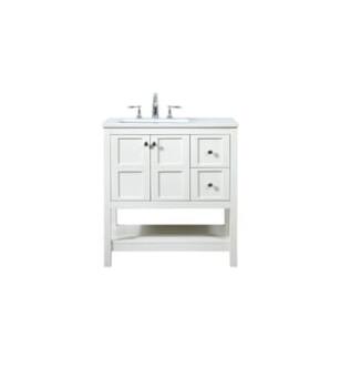 ARKA-E VF16432WH Bathroom Vanity in White/Brushed Nickel