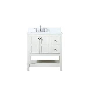 ARKA-E VF16432WH-BS Bathroom Vanity in White/Brushed Nickel