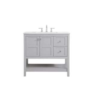 ARKA-E VF16436GR Bathroom Vanity in Gray/Brushed Nickel