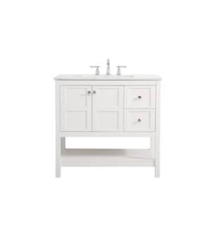 ARKA-E VF16436WH Bathroom Vanity in White/Brushed Nickel