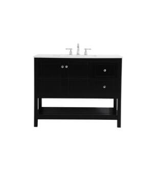ARKA-E VF16442BK Bathroom Vanity in Black/Brushed Nickel