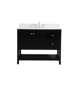 ARKA-E VF16442BK-BS Bathroom Vanity in Black/Brushed Nickel