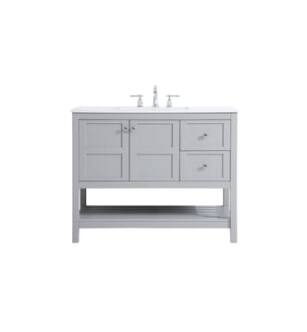 ARKA-E VF16442GR Bathroom Vanity in Gray/Brushed Nickel