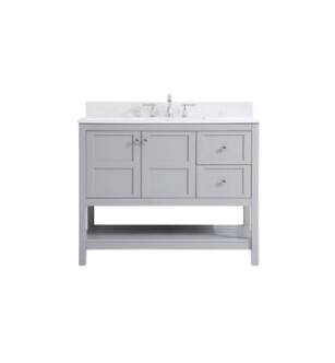 ARKA-E VF16442GR-BS Bathroom Vanity in Gray/Brushed Nickel
