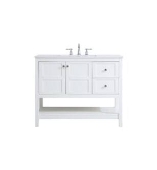 ARKA-E VF16442WH Bathroom Vanity in White/Brushed Nickel