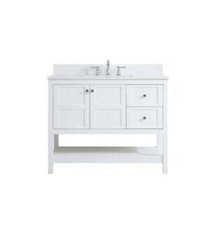 ARKA-E VF16442WH-BS Bathroom Vanity in White/Brushed Nickel