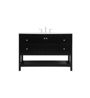 ARKA-E VF16448BK Bathroom Vanity in Black/Brushed Nickel