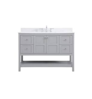 ARKA-E VF16448GR-BS Bathroom Vanity in Gray/Brushed Nickel