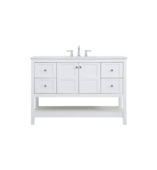 ARKA-E VF16448WH Bathroom Vanity in White/Brushed Nickel