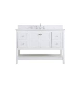 ARKA-E VF16448WH-BS Bathroom Vanity in White/Brushed Nickel