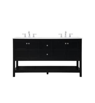ARKA-E VF16460DBK Bathroom Vanity in Black/Brushed Nickel