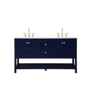 ARKA-E VF16460DBL Bathroom Vanity in Blue/Gold