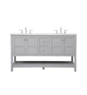 ARKA-E VF16460DGR Bathroom Vanity in Gray/Brushed Nickel