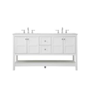 ARKA-E VF16460DWH Bathroom Vanity in White/Brushed Nickel