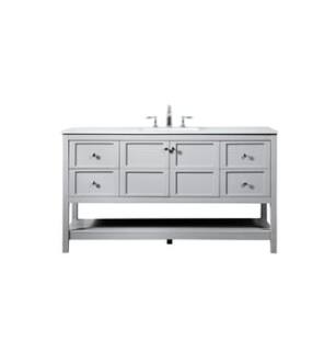 ARKA-E VF16460GR Bathroom Vanity in Grey/Brushed Nickel