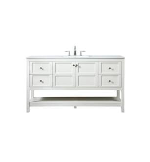 ARKA-E VF16460WH Bathroom Vanity in White/Brushed Nickel