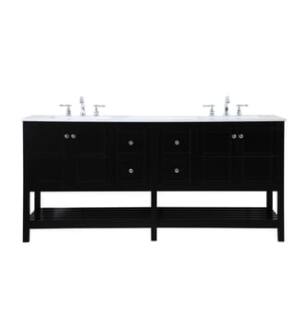 ARKA-E VF16472DBK Bathroom Vanity in Black/Brushed Nickel