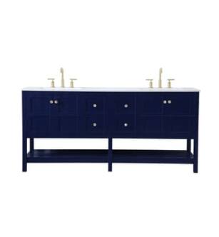 ARKA-E VF16472DBL Bathroom Vanity in Blue/Gold