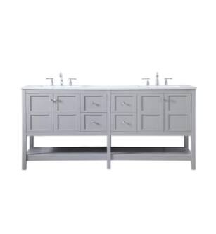 ARKA-E VF16472DGR Bathroom Vanity in Gray/Brushed Nickel