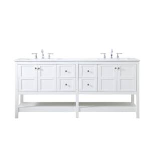 ARKA-E VF16472DWH Bathroom Vanity in White/Brushed Nickel