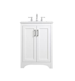 ARKA-E VF17024WH Bathroom Vanity in White/Brushed Nickel