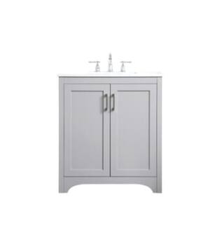 ARKA-E VF17030GR Bathroom Vanity in Grey/Brushed Nickel