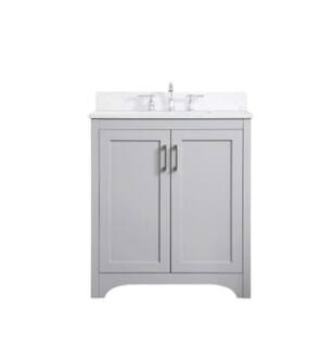 ARKA-E VF17030GR-BS Bathroom Vanity in Grey/Brushed Nickel