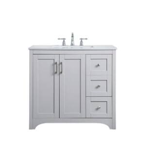 ARKA-E VF17036GR Bathroom Vanity in Grey/Brushed Nickel