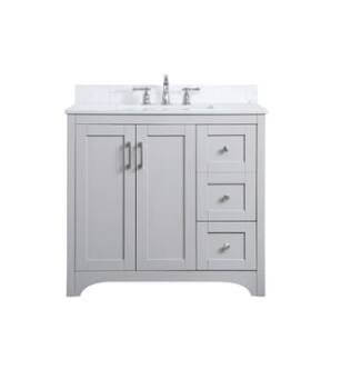 ARKA-E VF17036GR-BS Bathroom Vanity in Grey/Brushed Nickel