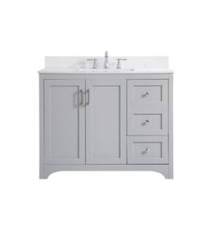 ARKA-E VF17042GR-BS Bathroom Vanity in Grey/Brushed Nickel