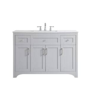 ARKA-E VF17048GR Bathroom Vanity in Grey/Brushed Nickel