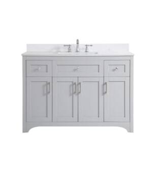 ARKA-E VF17048GR-BS Bathroom Vanity in Grey/Brushed Nickel