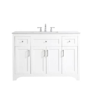 ARKA-E VF17048WH Bathroom Vanity in White/Brushed Nickel