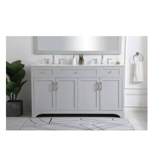ARKA-E VF17060DGR Bathroom Vanity in Grey/Brushed Nickel