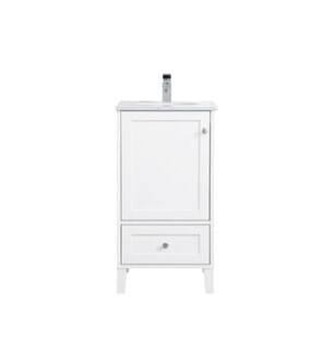 ARKA-E VF18018WH Bathroom Vanity in White/Brushed Nickel
