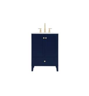 ARKA-E VF18024BL Bathroom Vanity in Blue/Gold