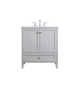 ARKA-E VF18030GR Bathroom Vanity in Grey/Brushed Nickel