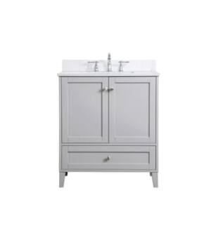 ARKA-E VF18030GR-BS Bathroom Vanity in Grey/Brushed Nickel
