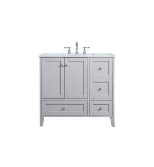 ARKA-E VF18036GR Bathroom Vanity in Grey/Brushed Nickel