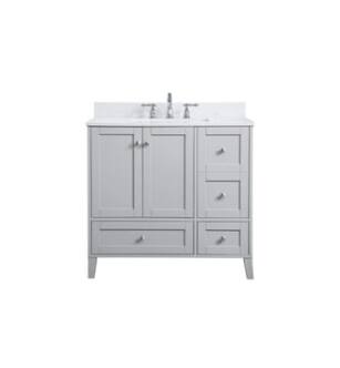ARKA-E VF18036GR-BS Bathroom Vanity in Grey/Brushed Nickel