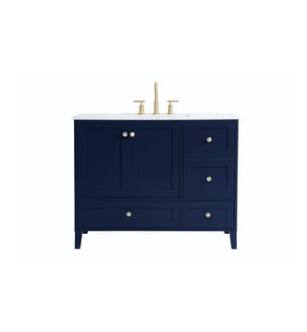 ARKA-E VF18042BL Bathroom Vanity in Blue/Gold