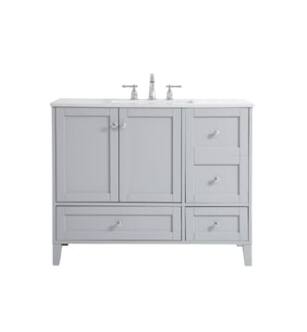 ARKA-E VF18042GR Bathroom Vanity in Grey/Brushed Nickel