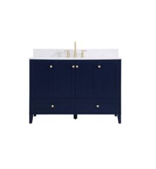 ARKA-E VF18048BL-BS Bathroom Vanity in Blue/Gold