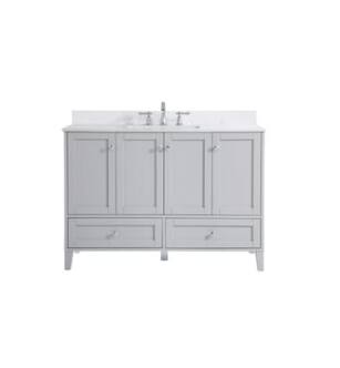 ARKA-E VF18048GR-BS Bathroom Vanity in Grey/Brushed Nickel